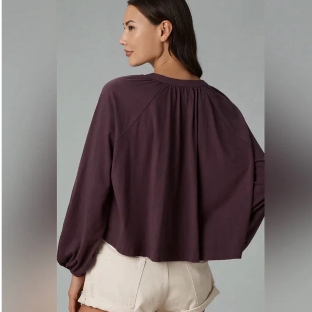 NWT Maeve Split neck pleated shirt